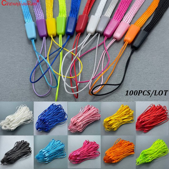 100 Stück farbige Schlüsselbänder von ChengHaoRan in Orange für USB-Flash-Laufwerke und Handy-Dekoration - Bild 1