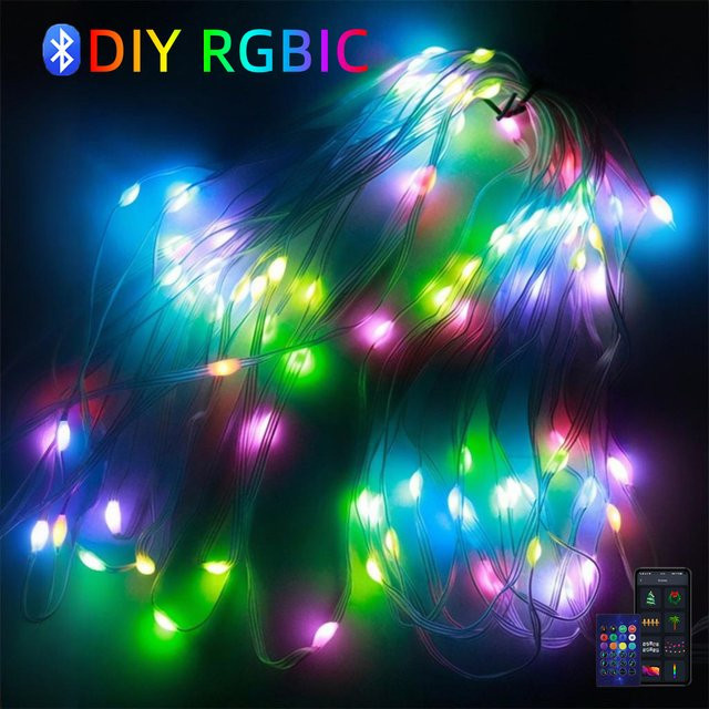 CHNAITEKE Dreamcolor RGBIC LED Lichterkette mit Bluetooth APP-Steuerung und USB-Anschluss, Multicolour Dekolichterkette für Party und Hochzeit - Bild 1