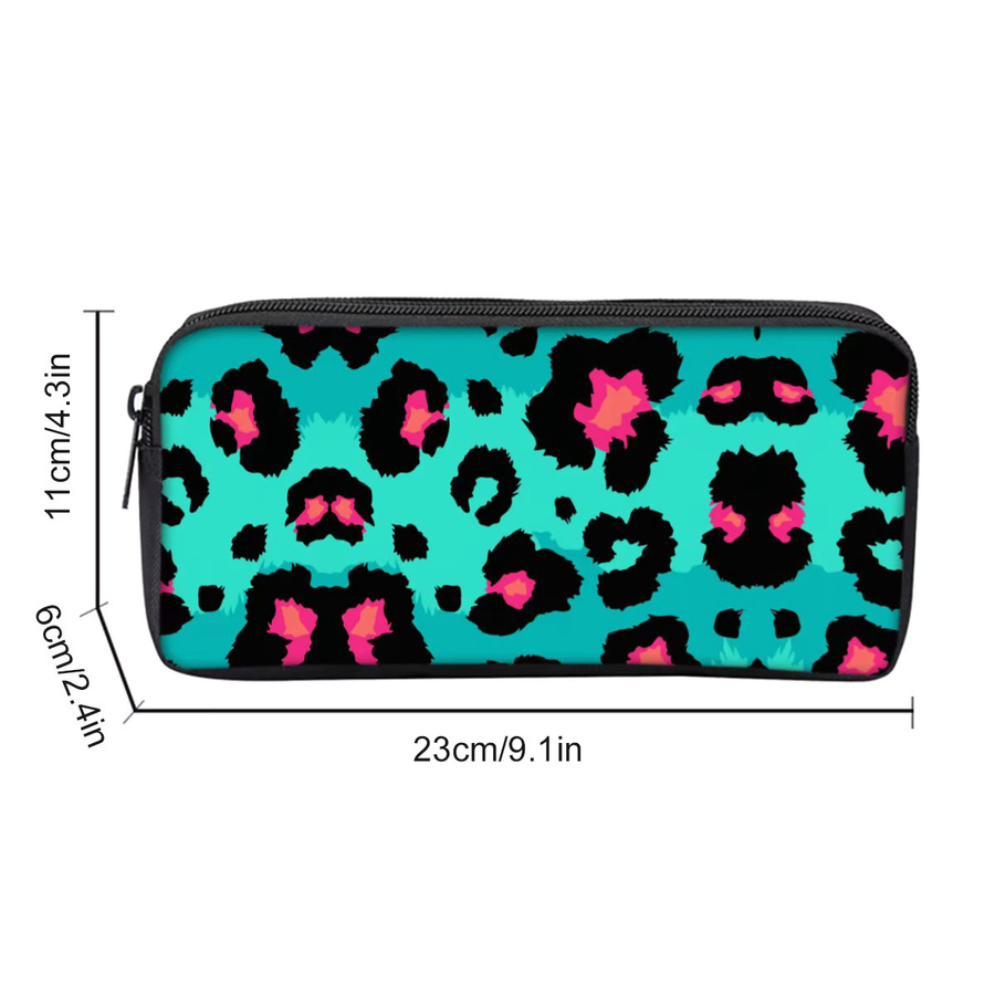 Einlagiges Federmäppchen mit rosa Leopardenmuster aus Polyester für Kinder - Bild 2