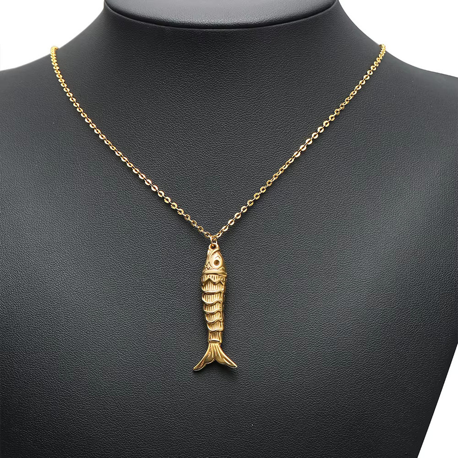 Luksteel Fisch-Anhänger, Edelstahl, Gold, Unisex - Bild 2