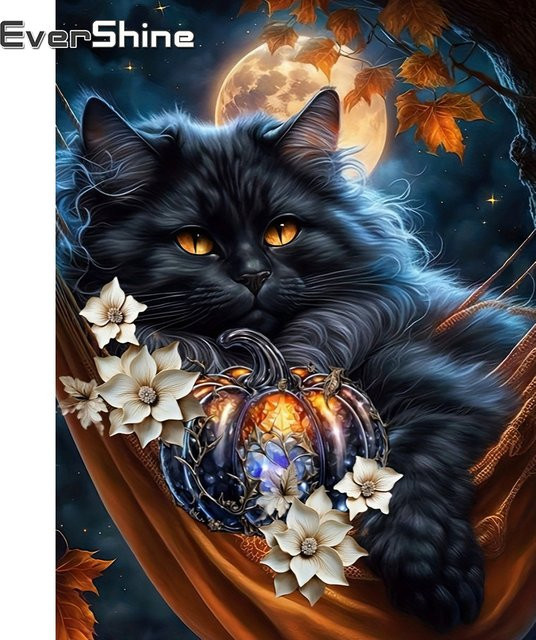 EverShine DIY Diamant-Gemälde Katze als Mosaik-Set in Mehrfarbig, B/H: 30 x 20 cm - Bild 1