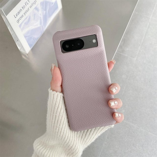 Stoßfeste Leder Handyhülle mit Lychee-Muster für Google Pixel 8, 7 Pro, 6 Pro, 7a, 6a, 8 Pro in Purple - Bild 1