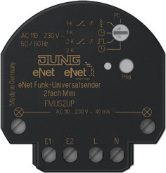 JUNG FM US 2 UP Smart-Home-Sender Kabellos Wandmontage RF Wireless Schwarz - Bild 1