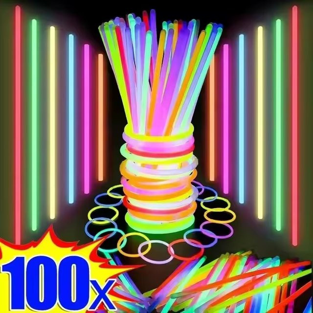 Fluoreszenzstäbe für Partys, mehrfarbige Leuchtstäbe, biegbare Leuchtarmbänder - Bild 1