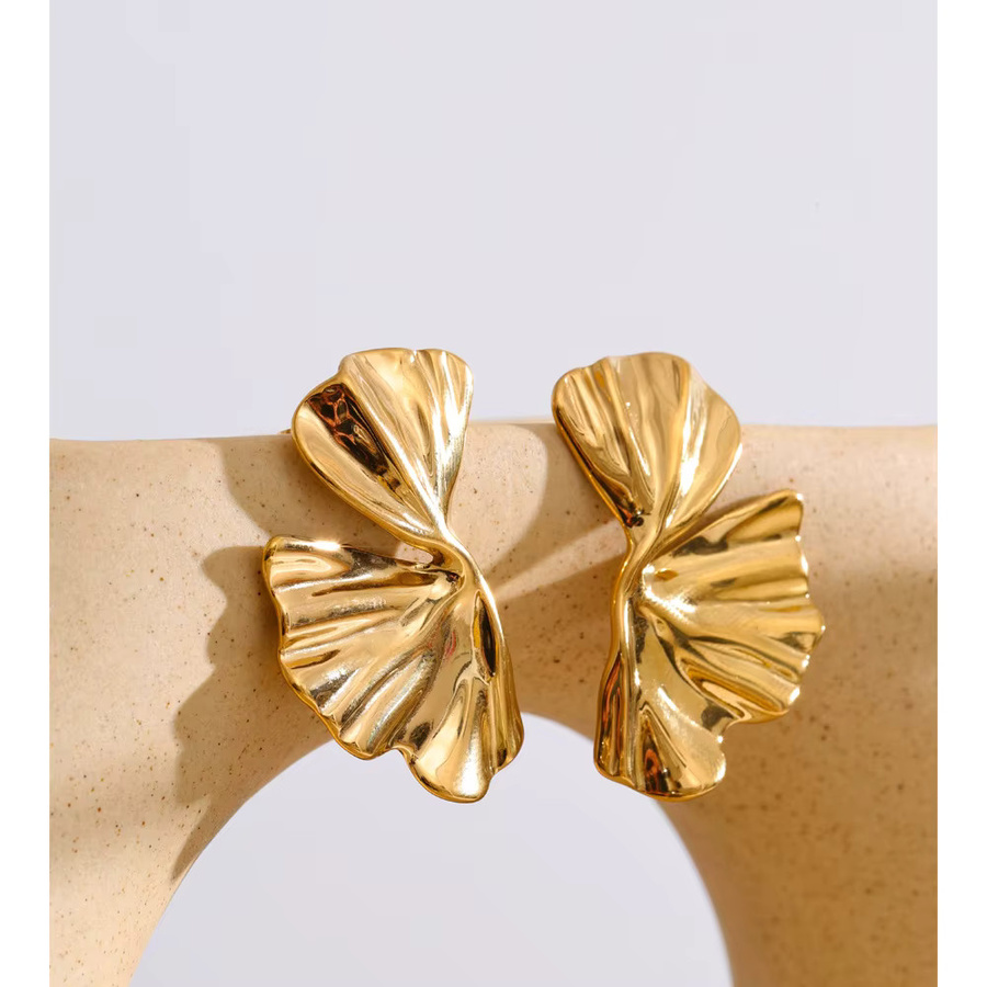 Yhpup Ohrstecker Edelstahl, Blumen, Gold, Unisex - Bild 2
