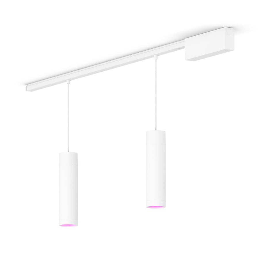 Philips Hue Perifo Basis-Set Gerade Deckenleuchte in Weiß mit 2 Pendeln - Bild 1
