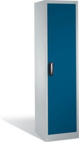 C+P Werkzeugschrank mit Drehtür und Zylinderschloss, 4 Böden, Korpus Lichtgrau, Front Enzianblau, H: 195 cm, B: 50 cm, T: 50 cm - Bild 1