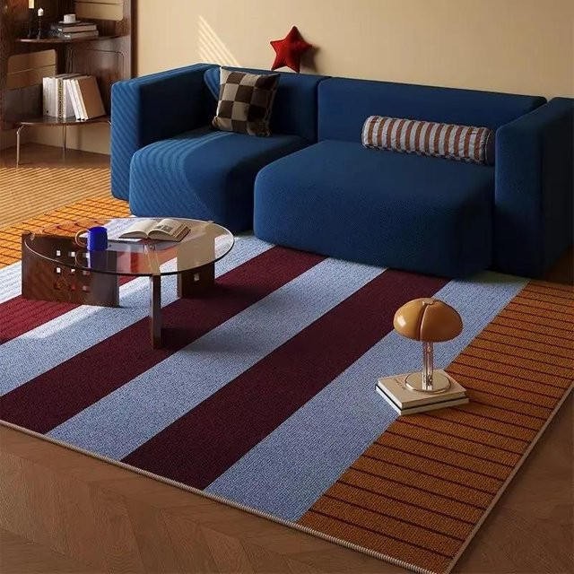 Karpetti Vintage Schlingenvelour Teppich mit Karomuster in Bunt, B/T: 80 x 120 cm - Bild 1