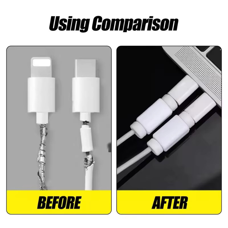 2er-Set Universal Kabel-Protektor in Weiß für USB-C, Micro USB und Android-Ladekabel - Bild 5