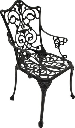 DEGAMO Sessel im Jugendstil aus Aluguss in Grau Antik