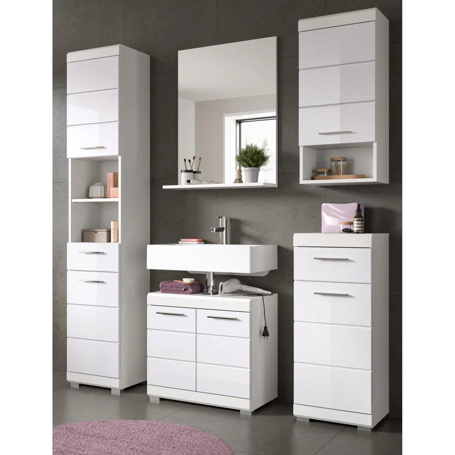 Inn.Furn Badmöbel Set Shawn 5-teilig in Weiß Hochglanz, Breite: 164 cm - Bild 2