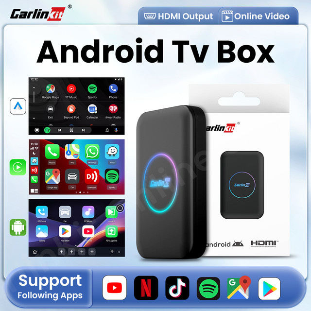 CarlinKit Android TV Box Lite Media Streamer mit HDMI, CarPlay und Android Auto Wireless Adapter in Schwarz - Bild 1