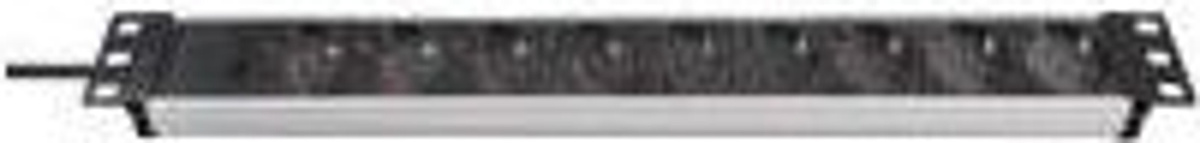Brennenstuhl Alu-Line 19" Steckdosenleiste 9-fach, Aluminium, schwarz/silber, Breite: 48,30 cm, Höhe: 4,45 cm (1 HE) - Bild 2