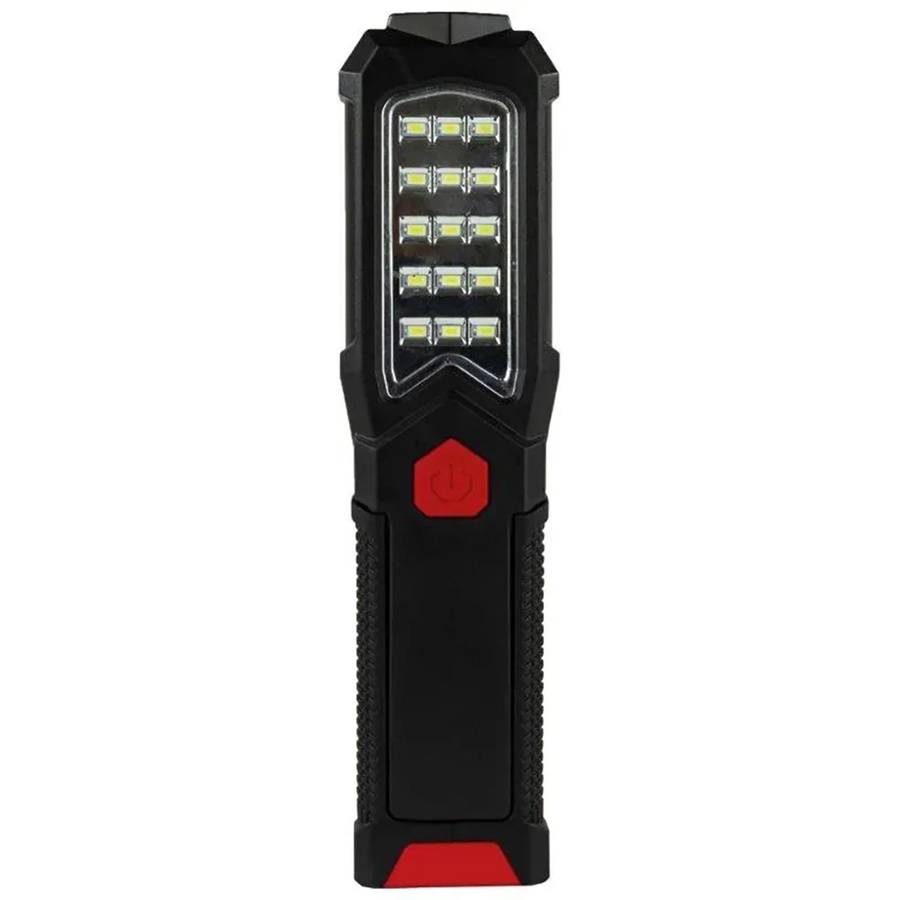 REV Ritter LED-Akku-Handlampe mit Taschenlampe, 400 m Reichweite, 6.500 K Kaltweiß, Schwarz-Rot - Bild 2