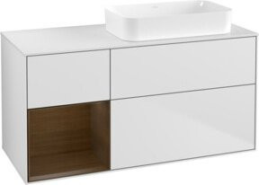 V&B Waschtischunterschrank Finion mit Wandbeleuchtung, Weiß Lack, B/T/H: 120 x 60 x 60 cm - Bild 1