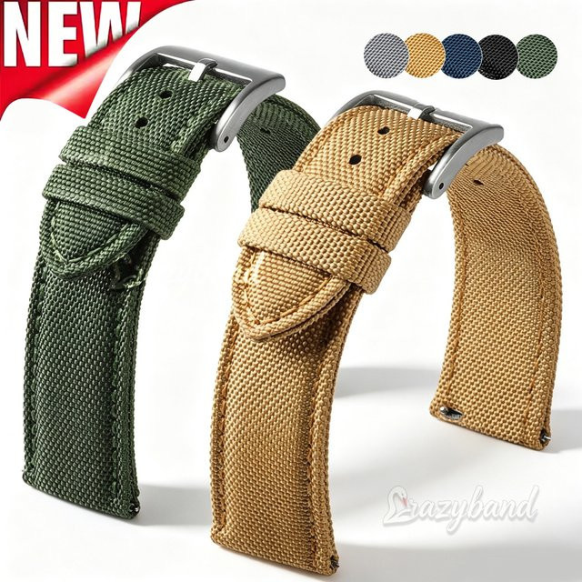 Uhrenarmband Nylon, 20mm 22mm, Silber, Herren - Bild 1