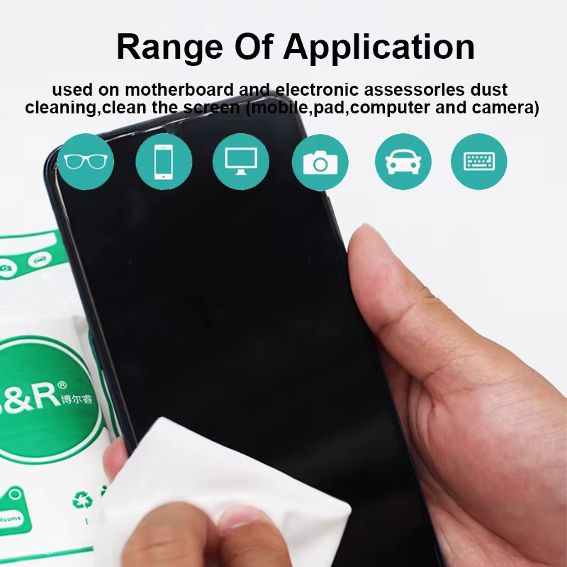 B & r br4009 Reinraum-Wischer aus Mikrofasertuch, antistatisches Reinigungstuch für Touchscreens, Glas und Telefonpads, Weiß - Bild 4