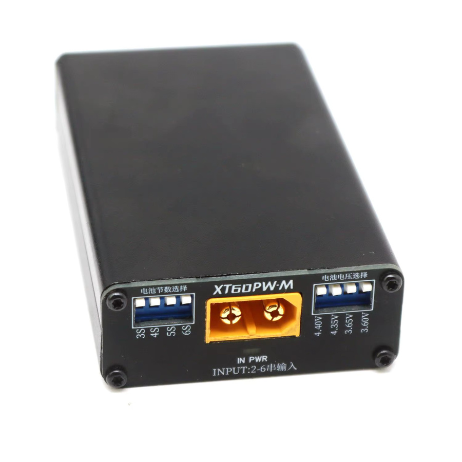Circuiter Hardware Bidirektionales USB-C Schnellladegerät PD3.1 100W 5A für LiIon und LiFePO4 Akkus 2S bis 6S in Schwarz - Bild 2