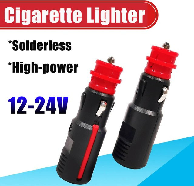 Universeller Auto-Zigarettenanzünder-Stecker in Schwarz, 12 V-24 V, 8 A, europäischer Stil, lötfreier Hochleistungs-Stecker für dein Auto - Bild 1
