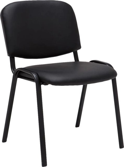 DELUKE Besucherstuhl ZAGREB Konferenzstuhl und Bürostuhl aus Kunstleder in Schwarz B/T/H: 53 x 53 x 83 cm - Bild 1