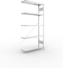 Meta Steckregal CLIP 230 AR verzinkt mit 5 Böden, Farbe: Silber, B/T/H: 200 x 100 x 30 cm - Bild 1