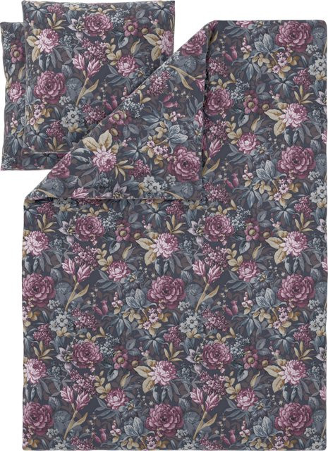 LIVARNO Renforcé-Bettwäsche Set mit Blumenmuster in Multicolour, B/H: 200 x 220 cm und 2x 80 x 80 cm - Bild 1