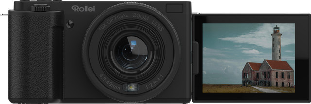 Rollei Compactline 10x Flip Kompaktkamera in Schwarz - Bild 1