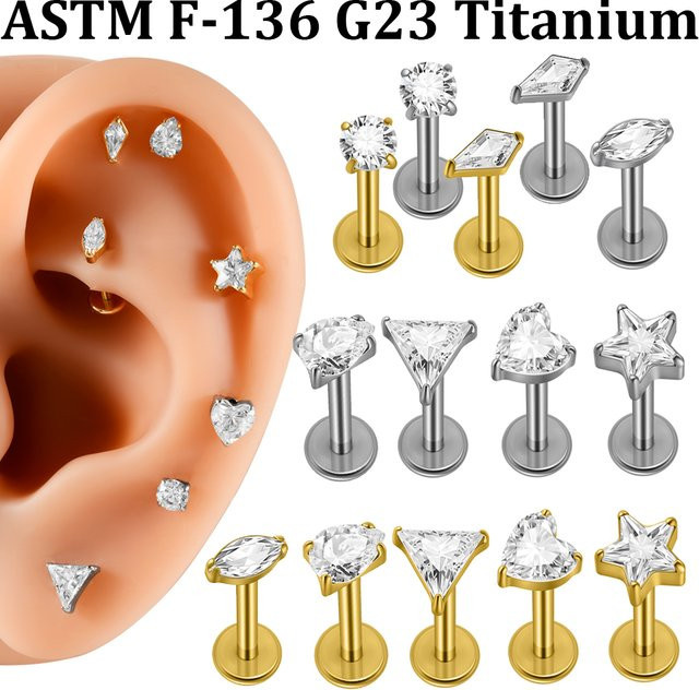 Ohrstecker Titan, Zirkonia, Unisex - Bild 1