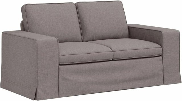 vidaXL Sofa in Taupe und Grau mit Stoffbezug, modernes Design mit Metallrahmen und Armlehnen, B/T/H: 162 x 80 x 82 cm - Bild 1