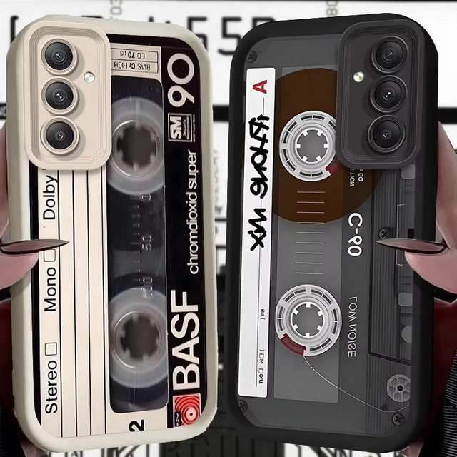 Handyhülle mit Retro-Bandmuster für Samsung Galaxy S26 S25 S24 S23 S22 S21 S20 Plus Ultra FE A73 A72 A71 A52 A53 A32 in Multicolour - Bild 1