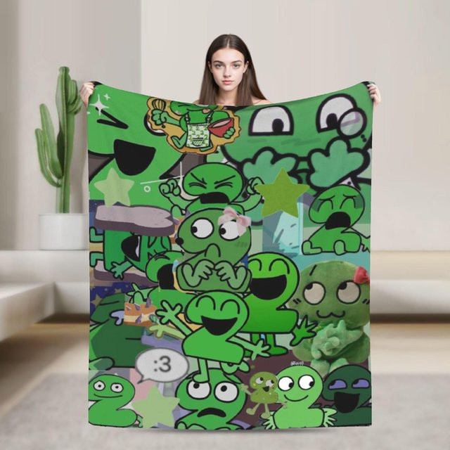 BFDI Battle for Dream Island Druckdecke Helenal, flauschige Überwurfdecke aus Polyester für Erwachsene, B/H: 75 x 100 cm - Bild 1