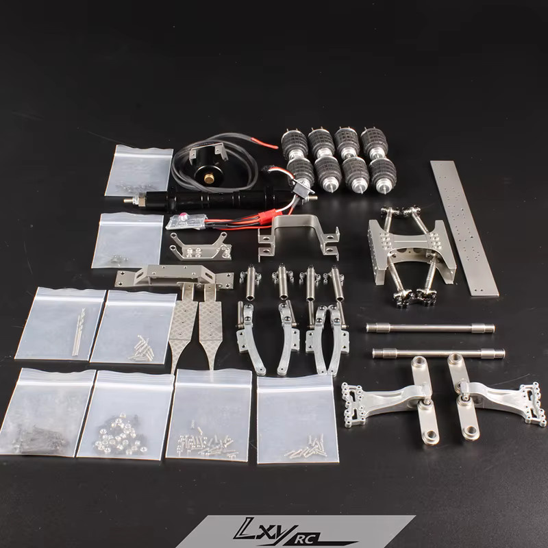 Tamiya Simulation Lift Lager Achse Set, Maßstab 1:14, Metall, Grau - Bild 4