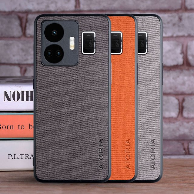 Textilhülle für Realme GT Neo6 SE in Grau mit weicher Haptik zum Schutz deines Smartphones - Bild 1