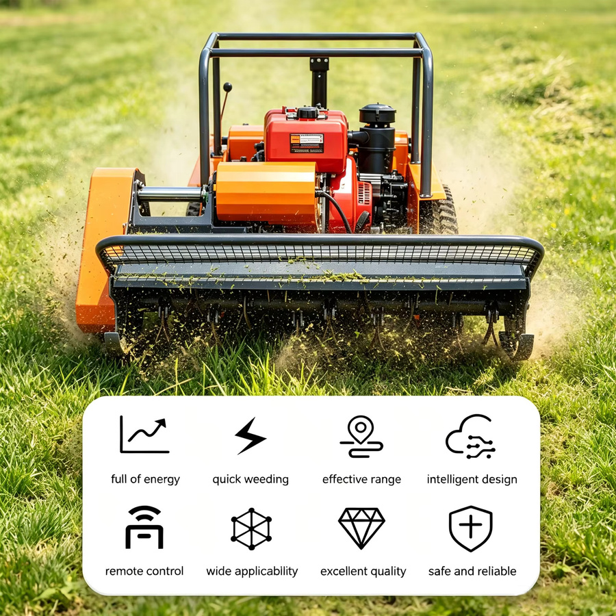 MMS Landwirtschaftlicher Schlegelmäher MMS Diesel-Strohzerkleinerer mit Fernsteuerung in Orange - Bild 4