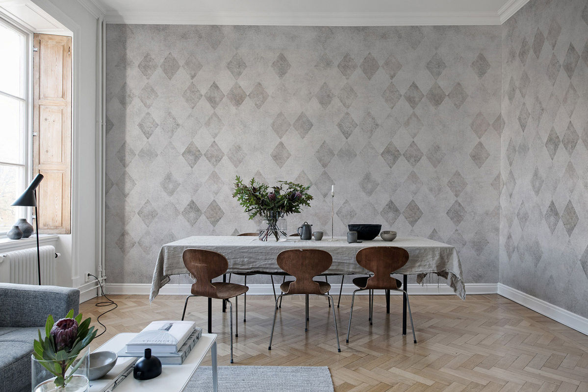 Rebel Walls Mural Patinated Diamonds Wandgestaltung in Sand und Grau mit geometrischem Design - Bild 2