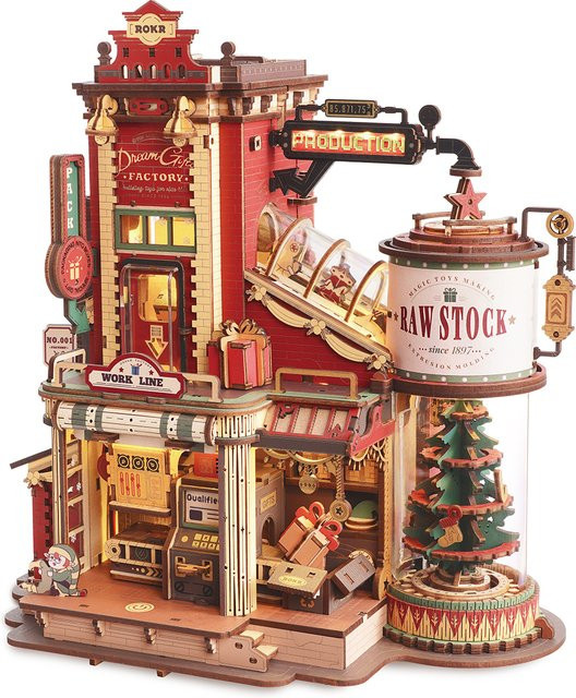 Robotime Rokr Dream Gift Factory, 3D Holzpuzzle Musikbox, ab 14 Jahren - Bild 1