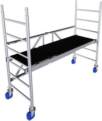 Krause FahrGerüst 942104 Aluminium Faltgerüst fahrbar in Silber mit einer maximalen Arbeitshöhe von 2,90 m - Bild 1