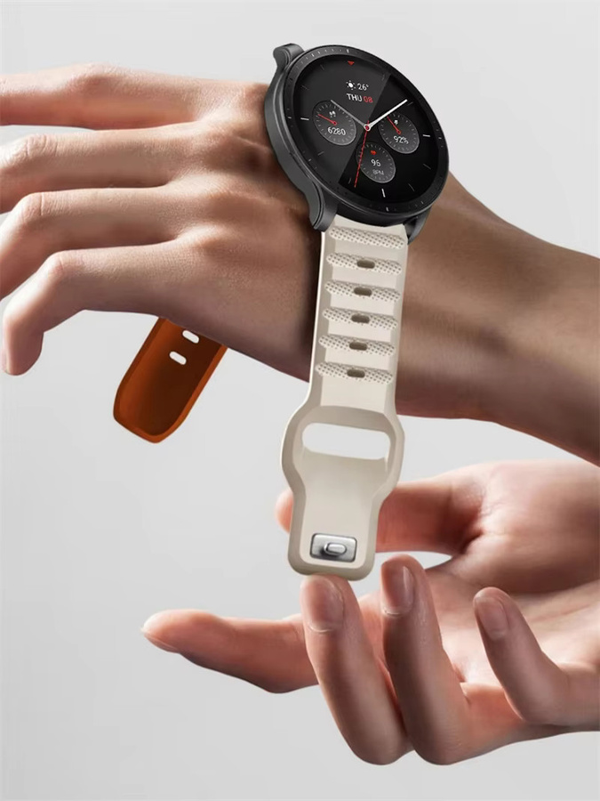 Silikonarmband für Amazfit GTR 4 GTS 2 3 4, Weiß - Bild 4