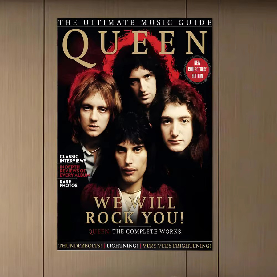 B-Queen-NS Band-Poster von Beast Kingdom, künstlerisches Wandbild in Weiß und Multicolour, modernes abstraktes Grafikdesign aus Papier für dein Zuhause oder Büro - Bild 2