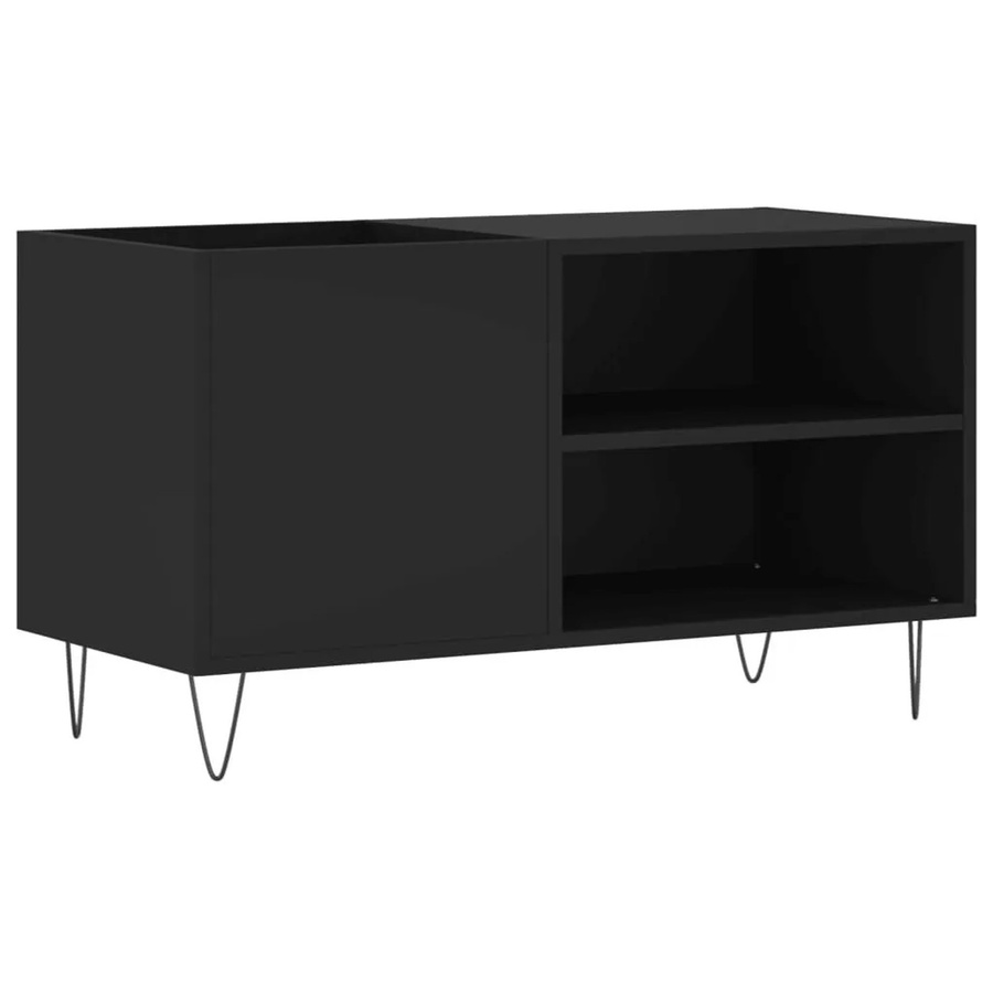 vidaXL Plattenschrank Schwarz aus Holzwerkstoff und Eisen im industriellen Design, B/T/H: 85 x 38 x 48 cm - Bild 2