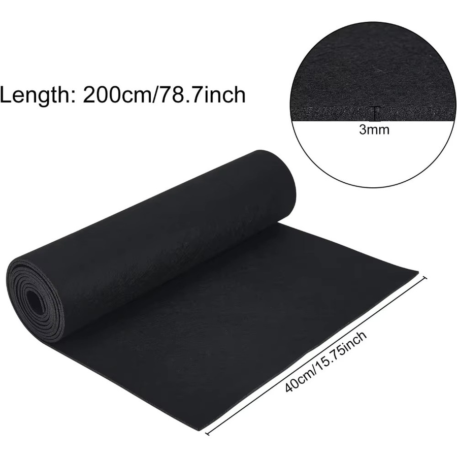 Schwarze Filzstoffrolle zum Nähen und Basteln, 3 mm dick, Breite: 40 cm, Länge: 200 cm - Bild 2