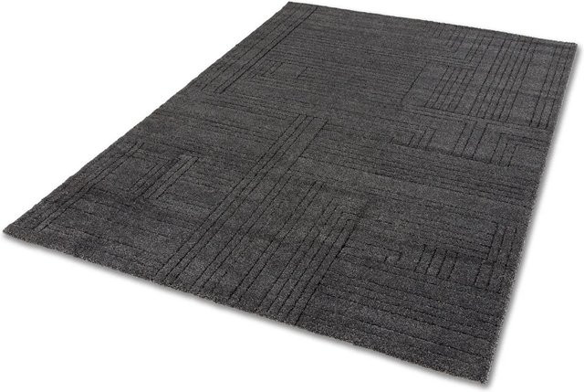 Schöner Wohnen Teppich Pure Design in Anthrazit mit geometrischem Muster, B/T: 160 x 230 cm - Bild 1