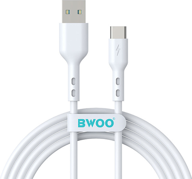 BWOO X172C USB-A auf USB-C Daten- und Ladekabel mit 60W in Weiß, 1m - Bild 1