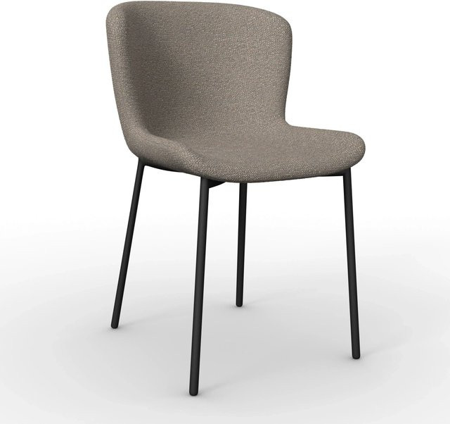 Bessagi Home Stuhl Noemie Braun Chenille Gepolstert mit Metallgestell B/T/H: 54,0 x 48,5 x 81,0 cm - Bild 1