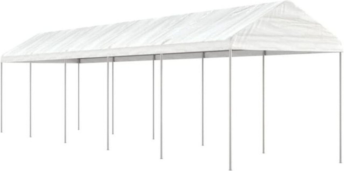 Vidaxl Pavillon mit Dach in Weiß aus Kunststoff und Stahl B: 11,15 m, T: 2,28 m, H: 2,69 m - Bild 1