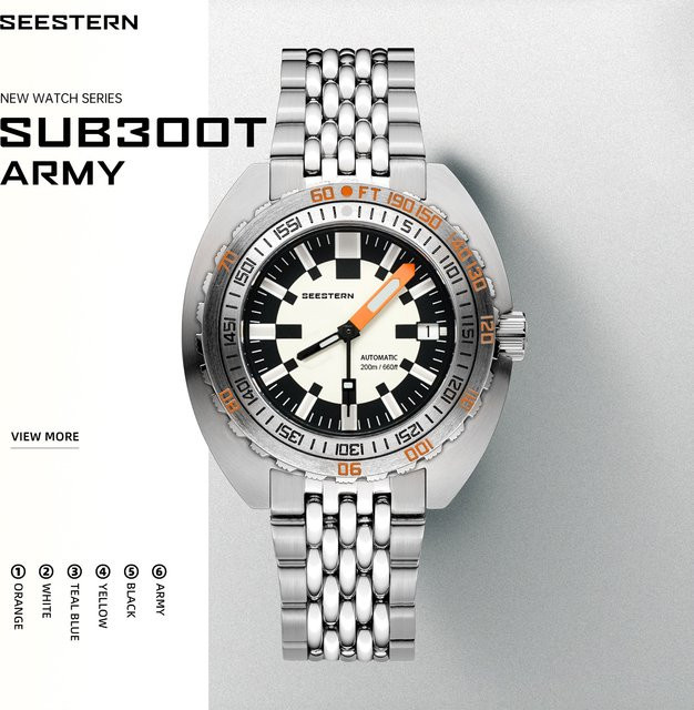 SEESTERN Taucheruhr, Automatik, Edelstahl, Saphirglas, 20 ATM, Herren - Bild 1