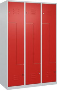 C+P Z-Spind Classic PLUS Spind mit 6 Fächern und Zylinderschloss, Farbe Grau/Rot, H x B x T: 185 x 120 x 50 cm - Bild 1