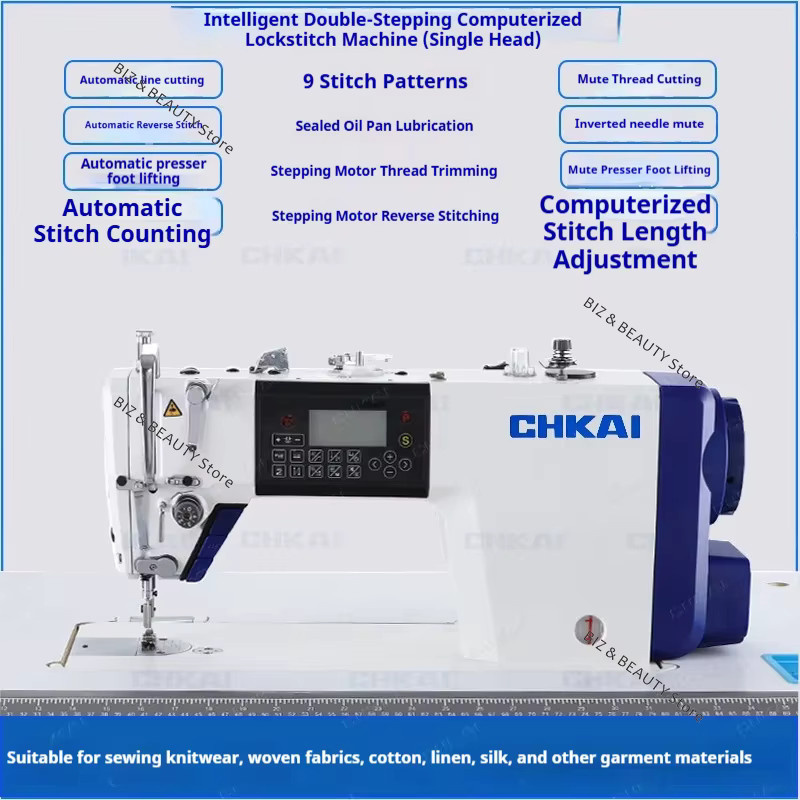 CHKAI Computergesteuerte Flachnähmaschine mit automatischer Fadenschneide, industrielle elektrische Nähmaschine in Weiß - Bild 4