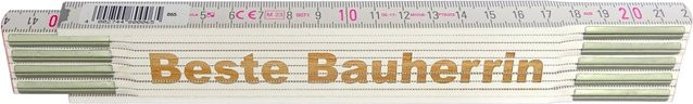 Stabila Zollstock mit Lasergravur Beste Bauherrin, weiß, Länge: 2 m - Bild 1