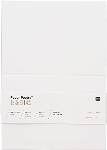 Rico Design Paper Poetry Klappkarten Basic B6 in Weiß, 10 Stück - Bild 1